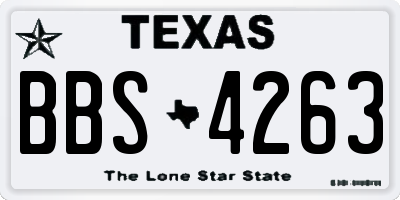 TX license plate BBS4263
