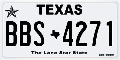 TX license plate BBS4271