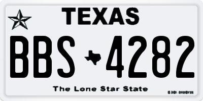 TX license plate BBS4282