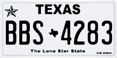TX license plate BBS4283
