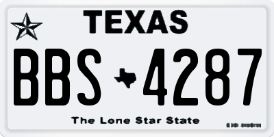 TX license plate BBS4287