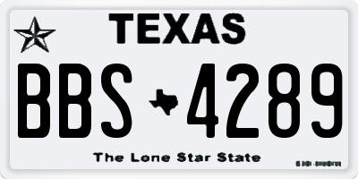 TX license plate BBS4289