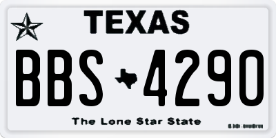 TX license plate BBS4290