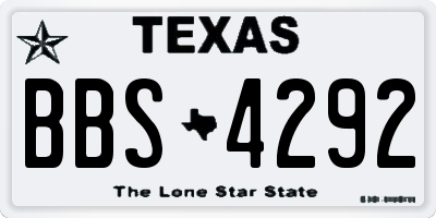 TX license plate BBS4292