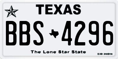 TX license plate BBS4296