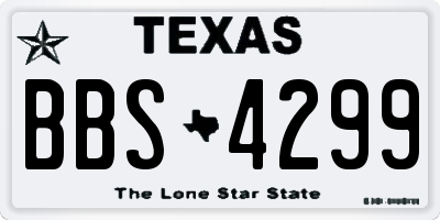 TX license plate BBS4299