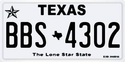 TX license plate BBS4302