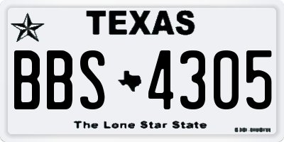 TX license plate BBS4305