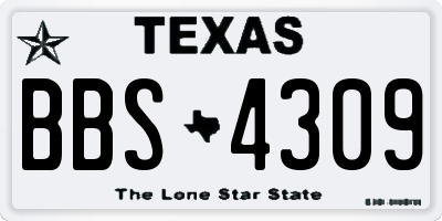 TX license plate BBS4309