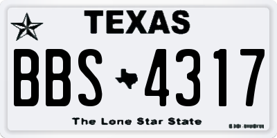 TX license plate BBS4317