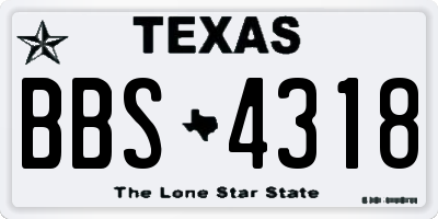 TX license plate BBS4318