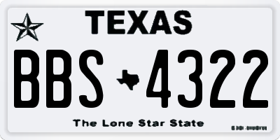 TX license plate BBS4322