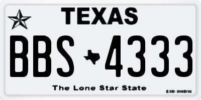 TX license plate BBS4333