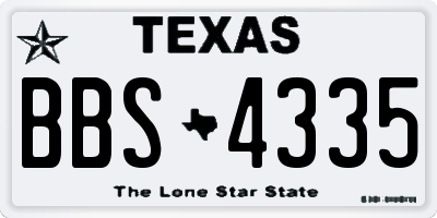 TX license plate BBS4335