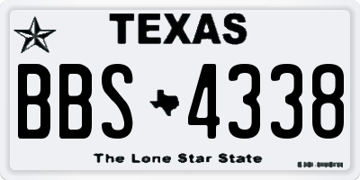 TX license plate BBS4338