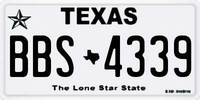 TX license plate BBS4339