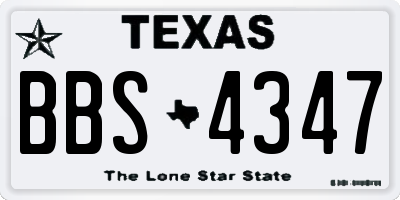 TX license plate BBS4347