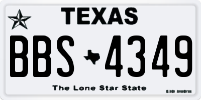 TX license plate BBS4349