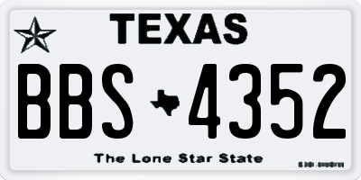 TX license plate BBS4352