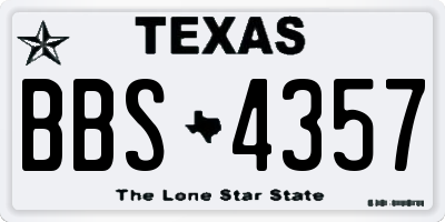 TX license plate BBS4357