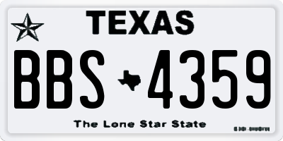TX license plate BBS4359