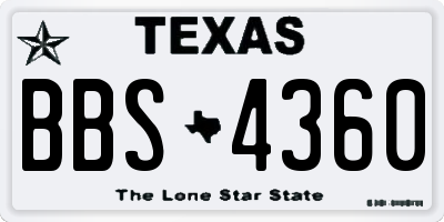 TX license plate BBS4360