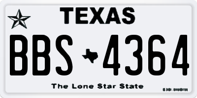 TX license plate BBS4364