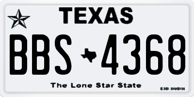 TX license plate BBS4368