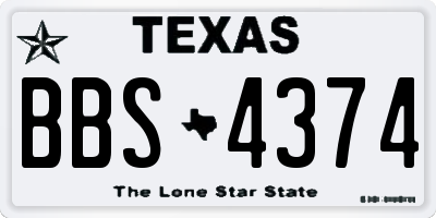 TX license plate BBS4374