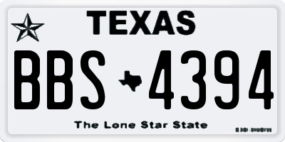 TX license plate BBS4394