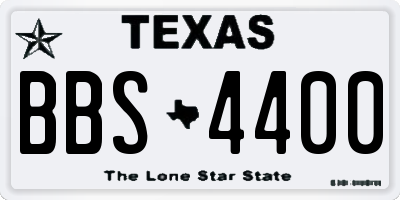 TX license plate BBS4400