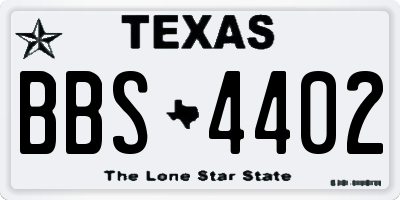 TX license plate BBS4402