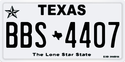 TX license plate BBS4407