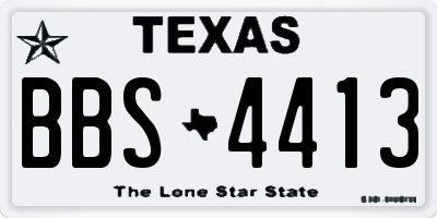 TX license plate BBS4413