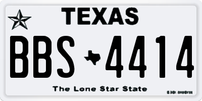 TX license plate BBS4414