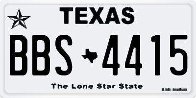 TX license plate BBS4415