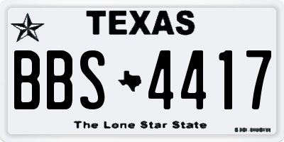 TX license plate BBS4417