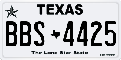 TX license plate BBS4425