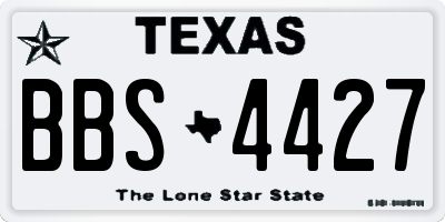 TX license plate BBS4427