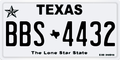 TX license plate BBS4432