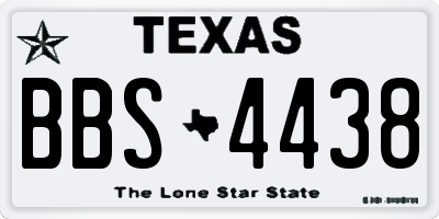 TX license plate BBS4438