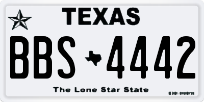 TX license plate BBS4442
