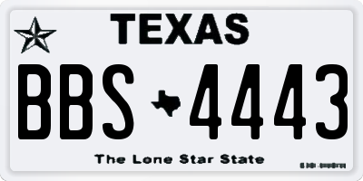 TX license plate BBS4443