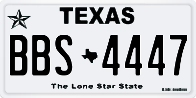 TX license plate BBS4447