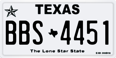 TX license plate BBS4451