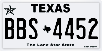 TX license plate BBS4452