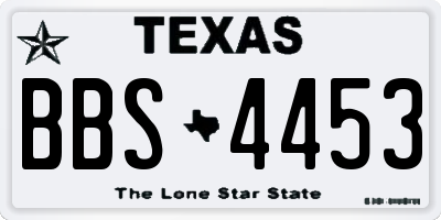 TX license plate BBS4453
