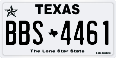 TX license plate BBS4461