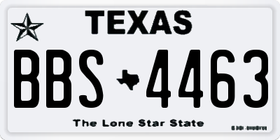 TX license plate BBS4463