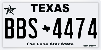 TX license plate BBS4474